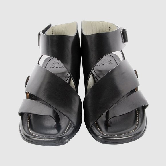 Ixos Handcrafted Black Leather Sandal - Picture 2 of 5